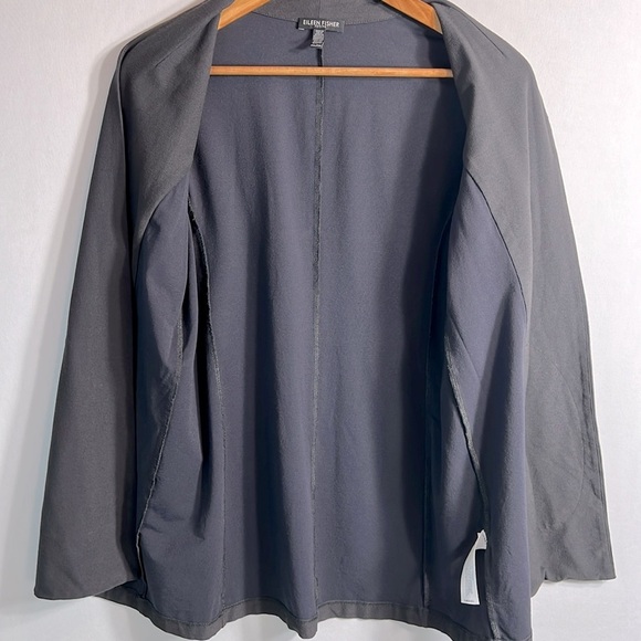 Eileen Fisher Viscose Nylon Spandex Blend Open Front Jacket Cardigan PM - Picture 7 of 7